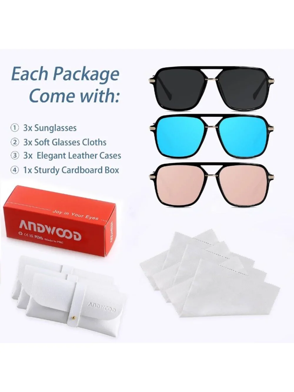 Polarized Retro Aviator Sunglasses for Women & Men | Stylish Square Pilot Shades